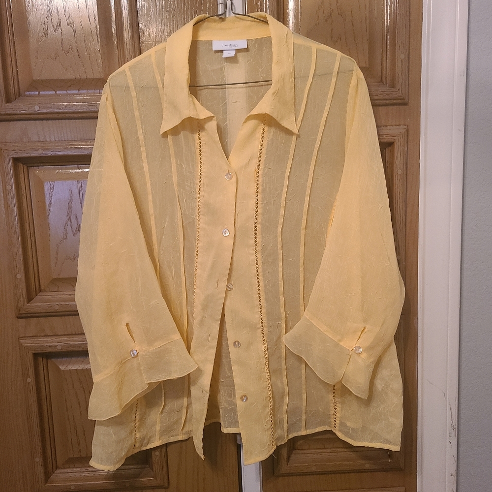 Dressbarn Yellow Blouse, size 3X